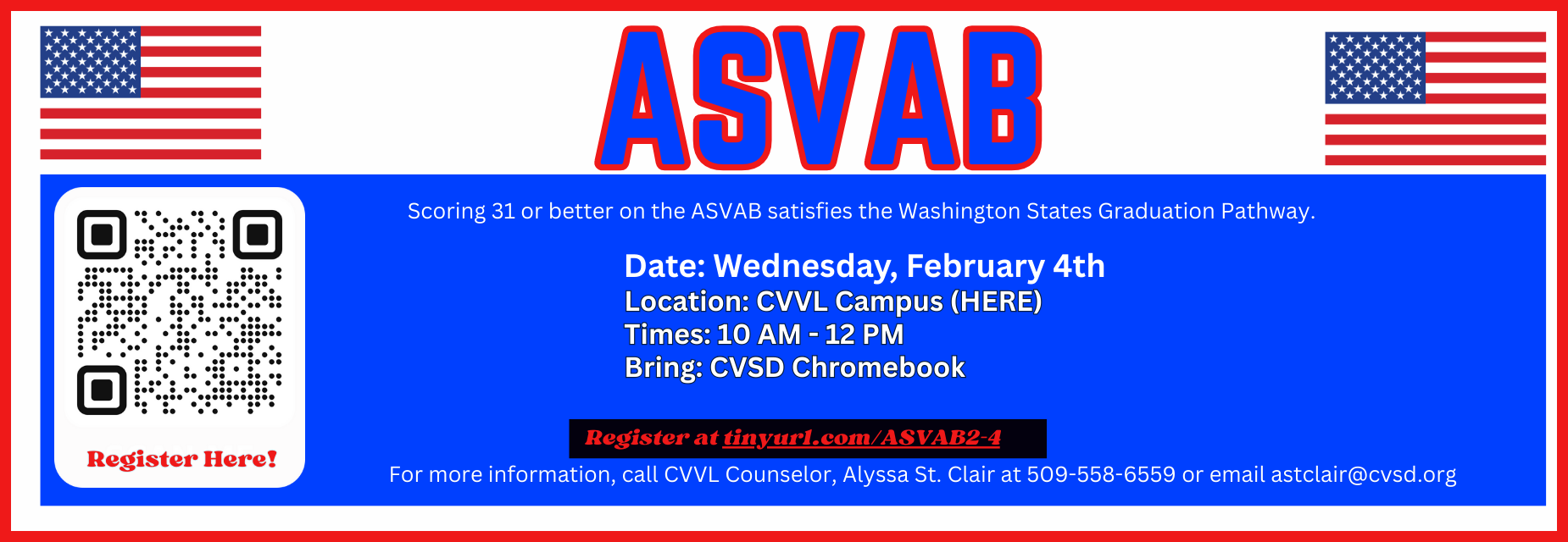 ASVAB Registration for February 4th test