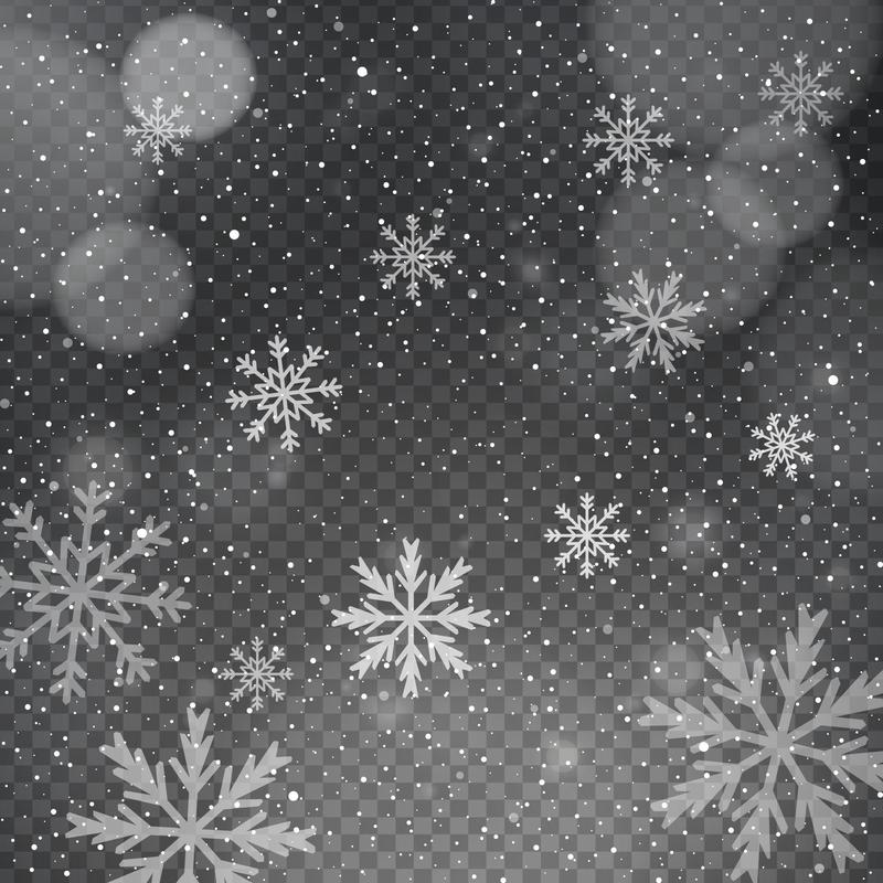 snowflakes in front of a dark background
