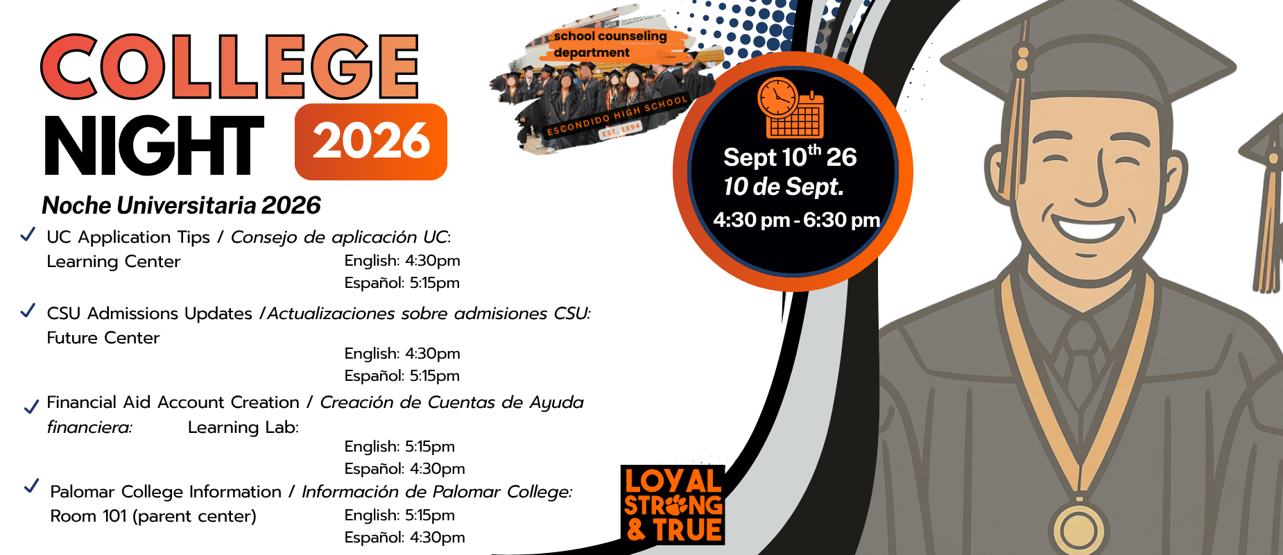 College Night 2026 event schedule with tips and updates for students.