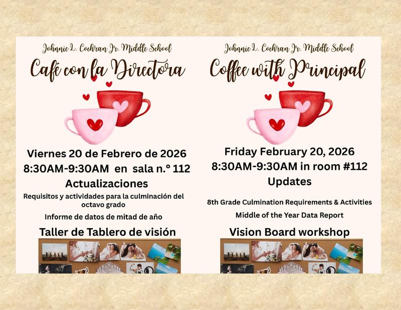 Coffee With The Principal/ Café con la Directora Featured Photo