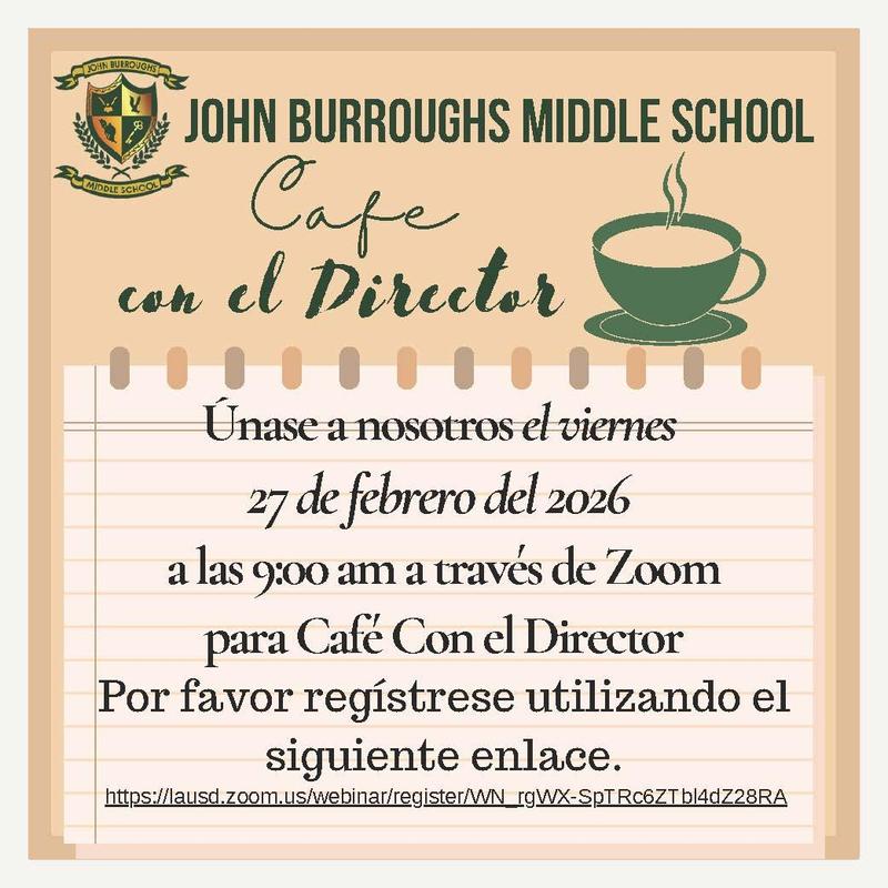 Coffee with the Principal Friday, February 27 at 9am via Zoom