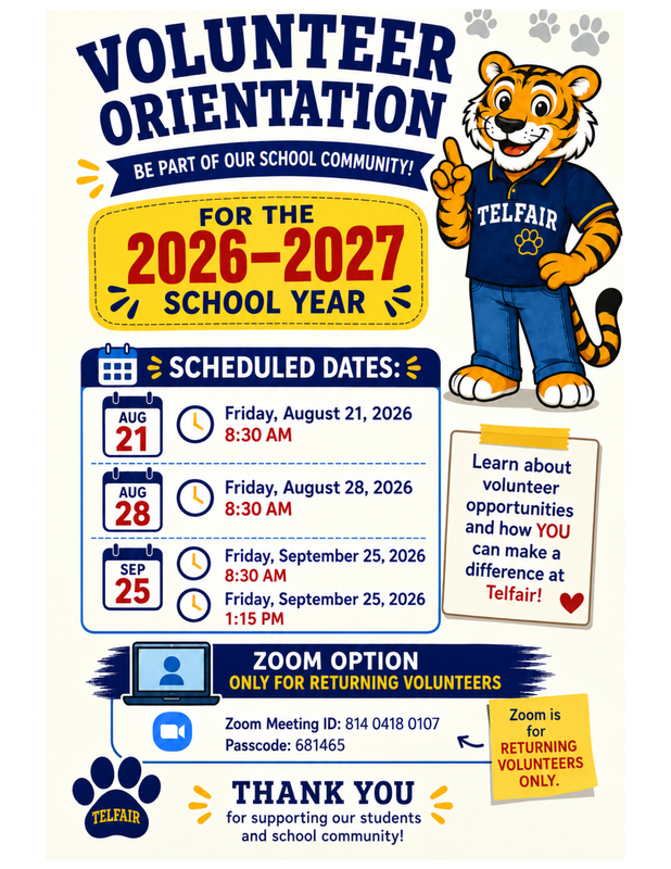 volunteer orientation flyer in english