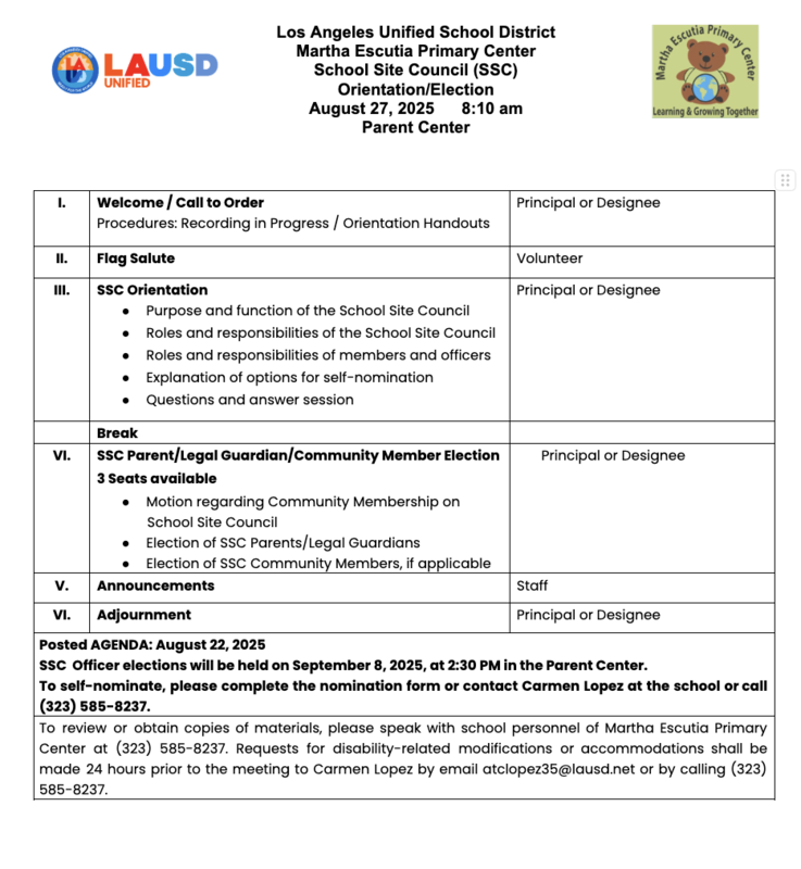 SSC Orientation and Elections