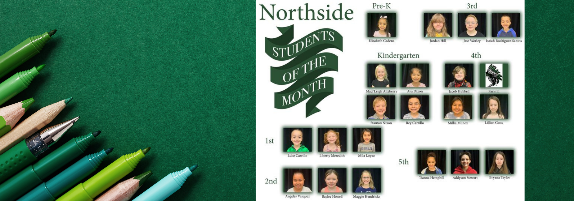 collage of pictures of students of the month
