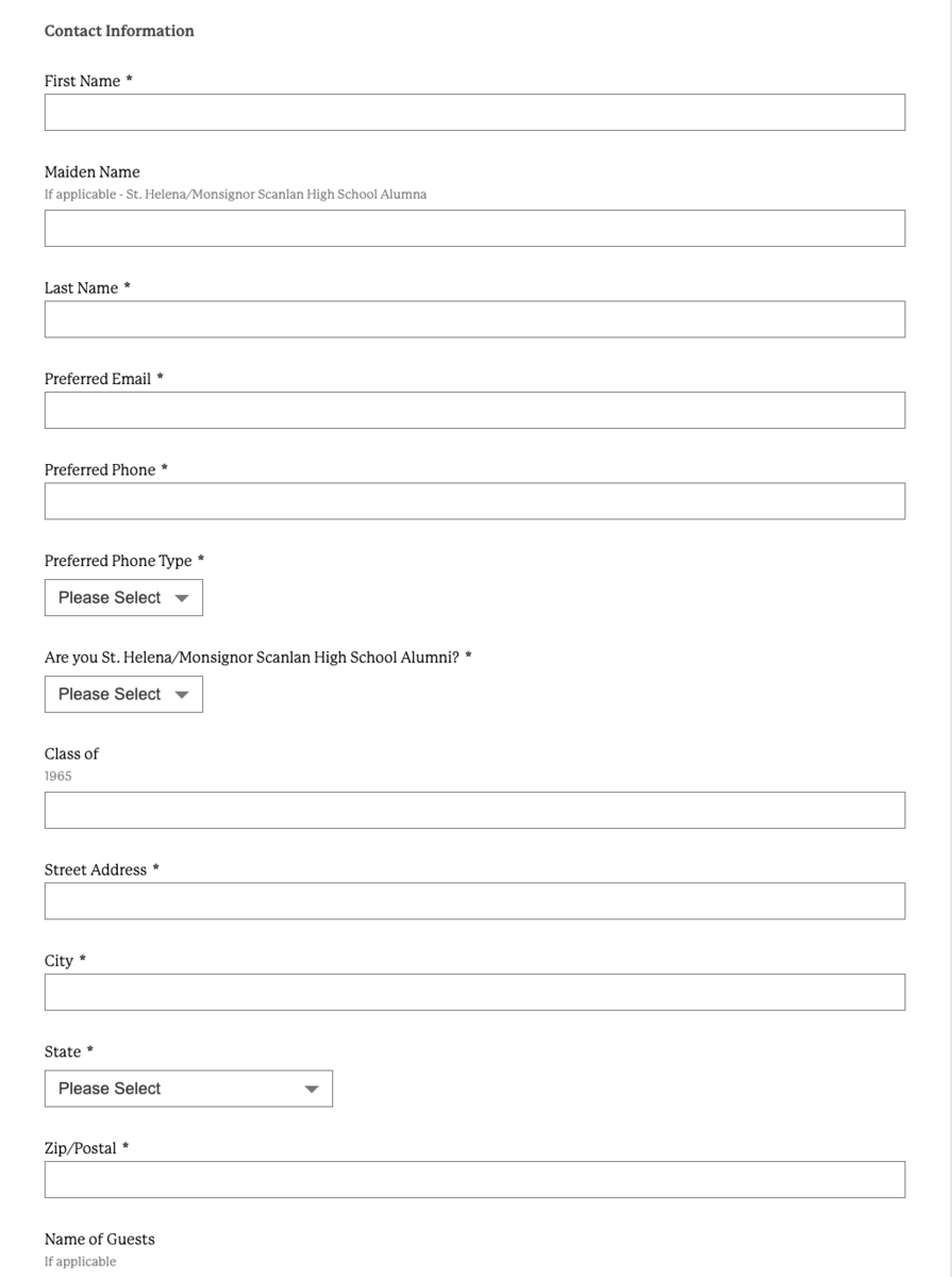 registration form