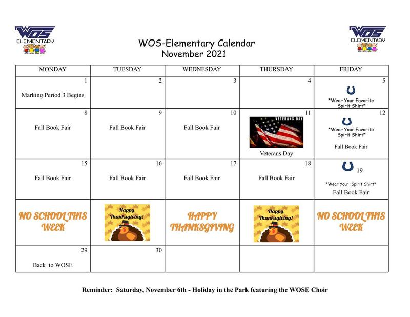 WOSE November Calendar of Events