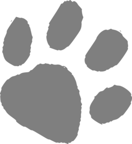 Grey Wildcat Paw Print
