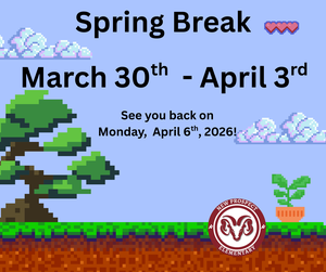 Spring Break, March 30th - April 3rd