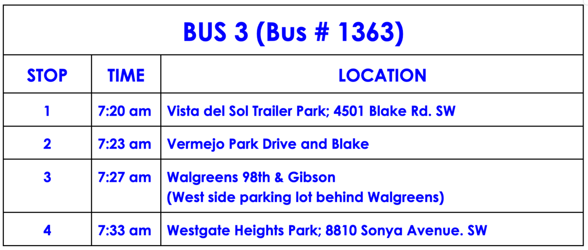 Bus 3 Routes
