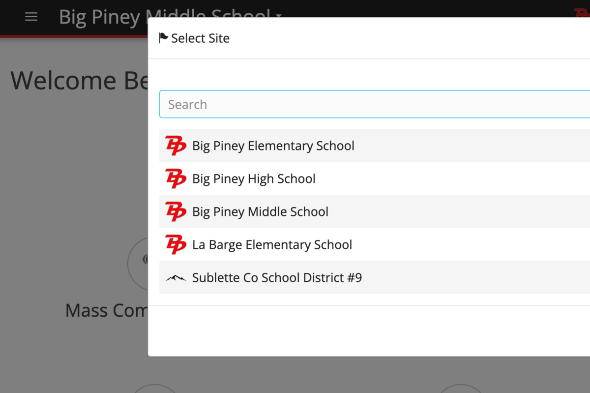 Web App - select school