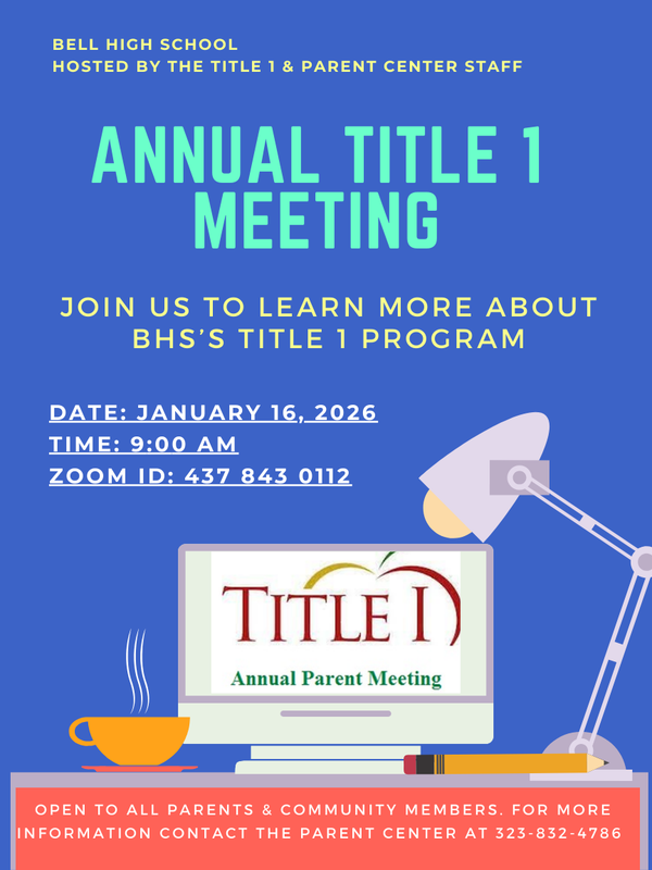 Annual Title I Meeting (1.16.2026 @ 9am)