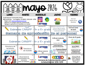 Calendario de mayo