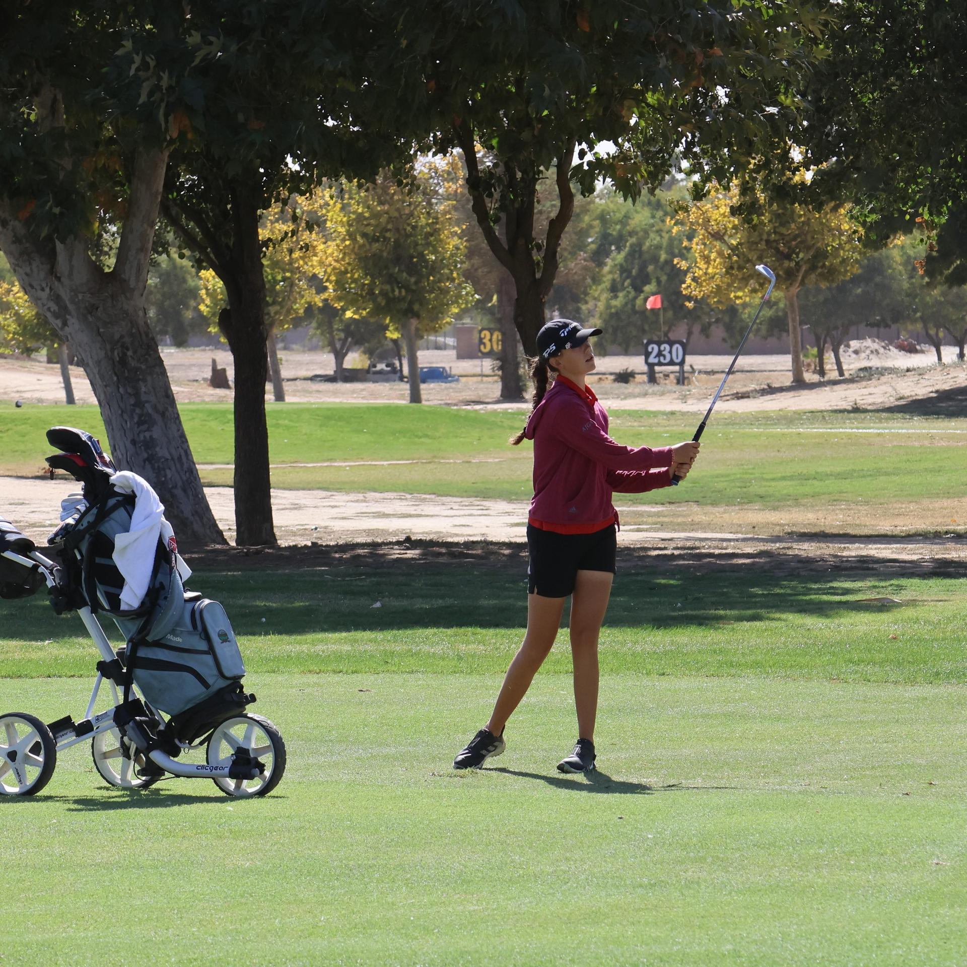 Girls golfers in action at the championships