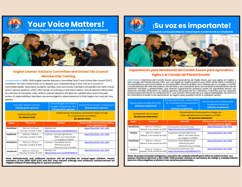 Membership Training Sessions in October Flyers