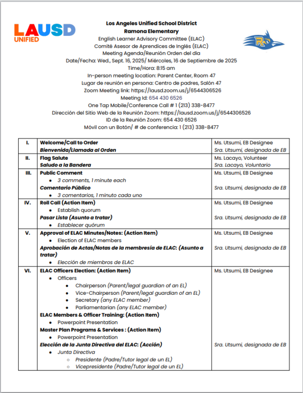 ELAC Agenda Part 1 Bilingual