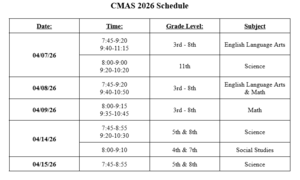 CMAS 2026 Schedule