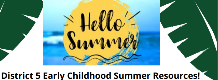 Hello summer written in fancy lettering on top of a bright yellow sun over blue beach water