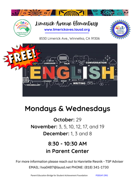 ESL flyer in English