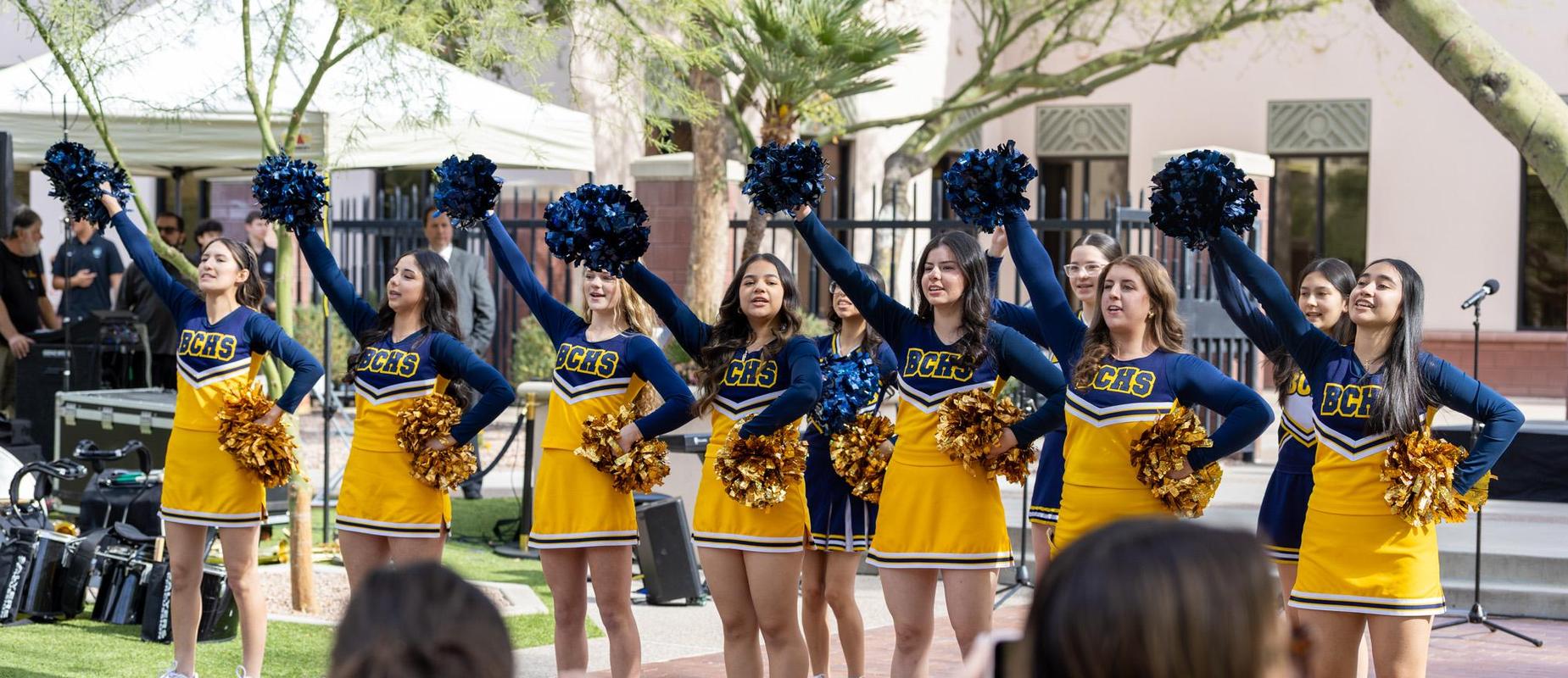 Cheerleaders at CSW Rally