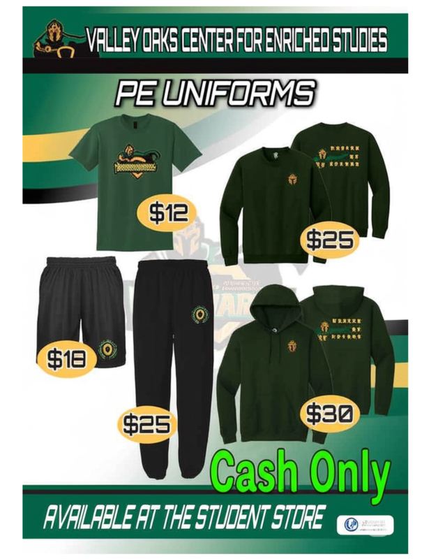 PE clothes prices flyer
