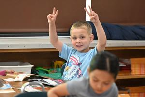 student in class