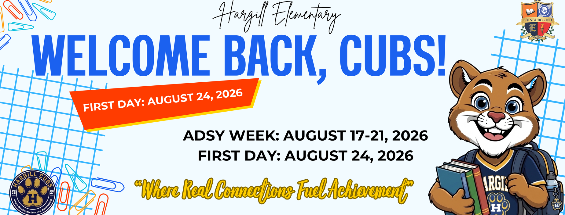 Welcome Back Information for new school year