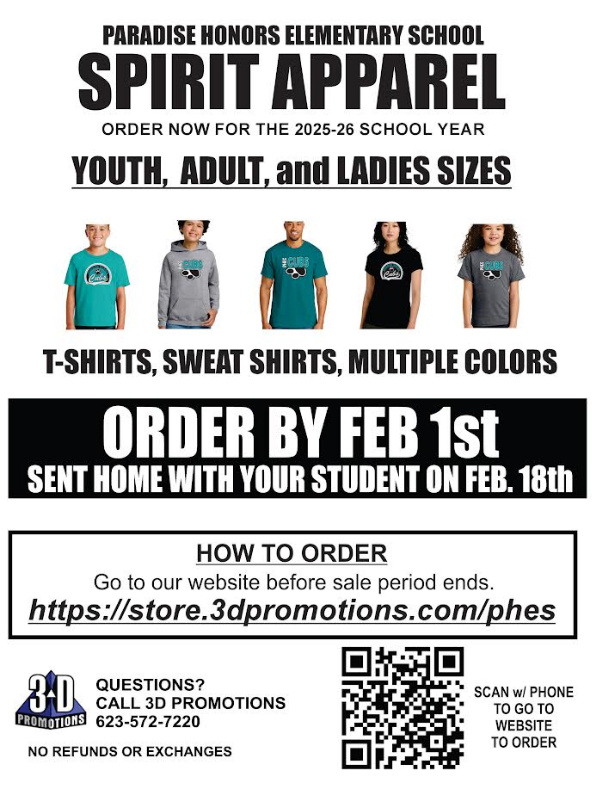 >>> Last chance to order Spirit Wear this year <<<