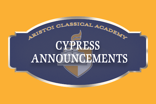 CORRECTED: Aristoi Cypress Weekly Announcements, September 26, 2022 Featured Photo