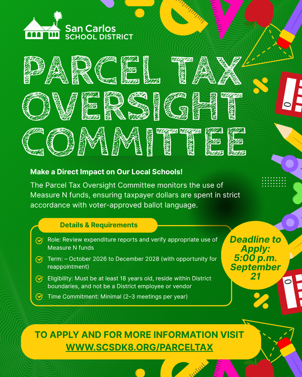 Parcel Tax Committee Recruitment Flyer