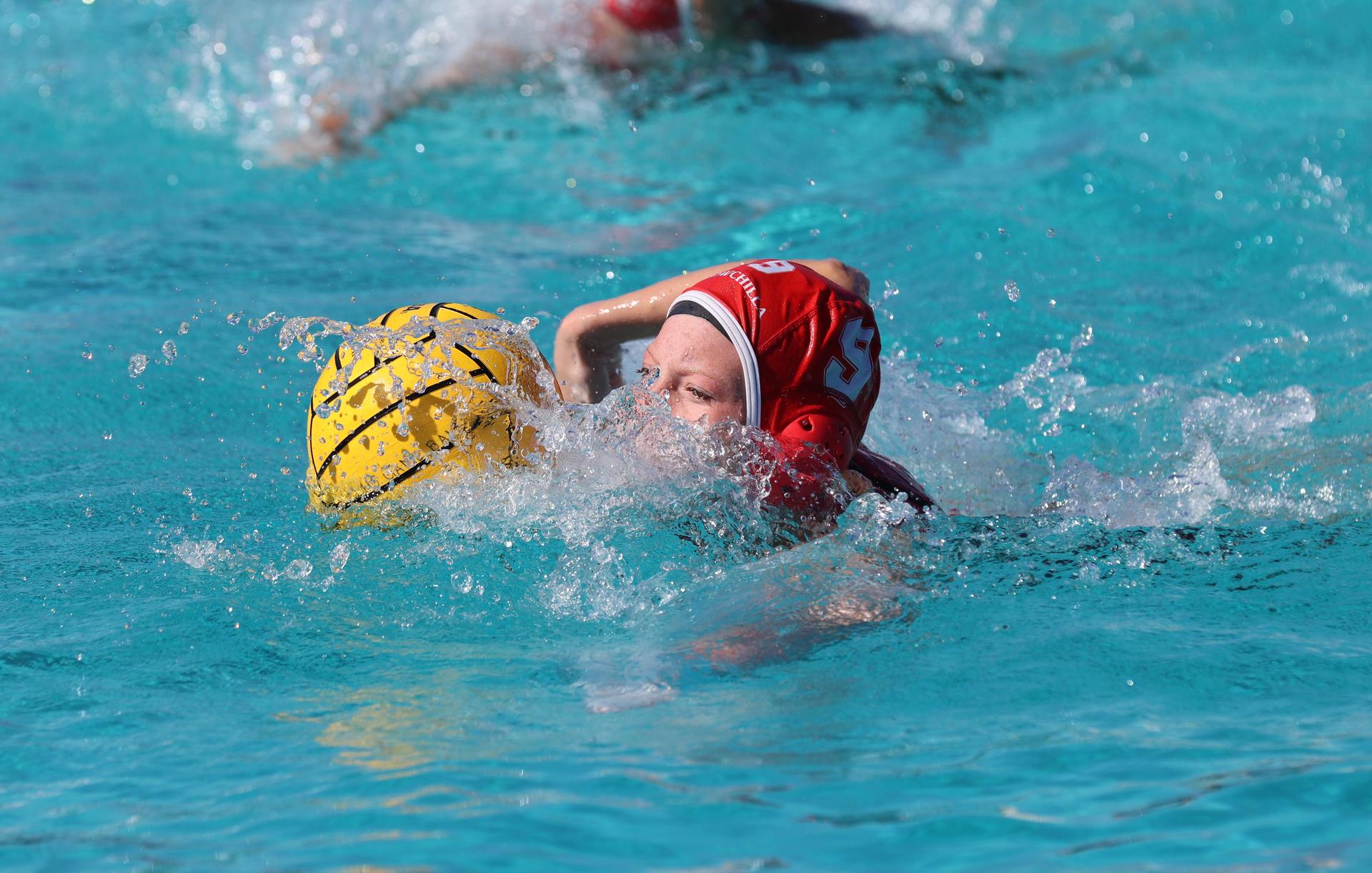 girls playing water polo against Hoover