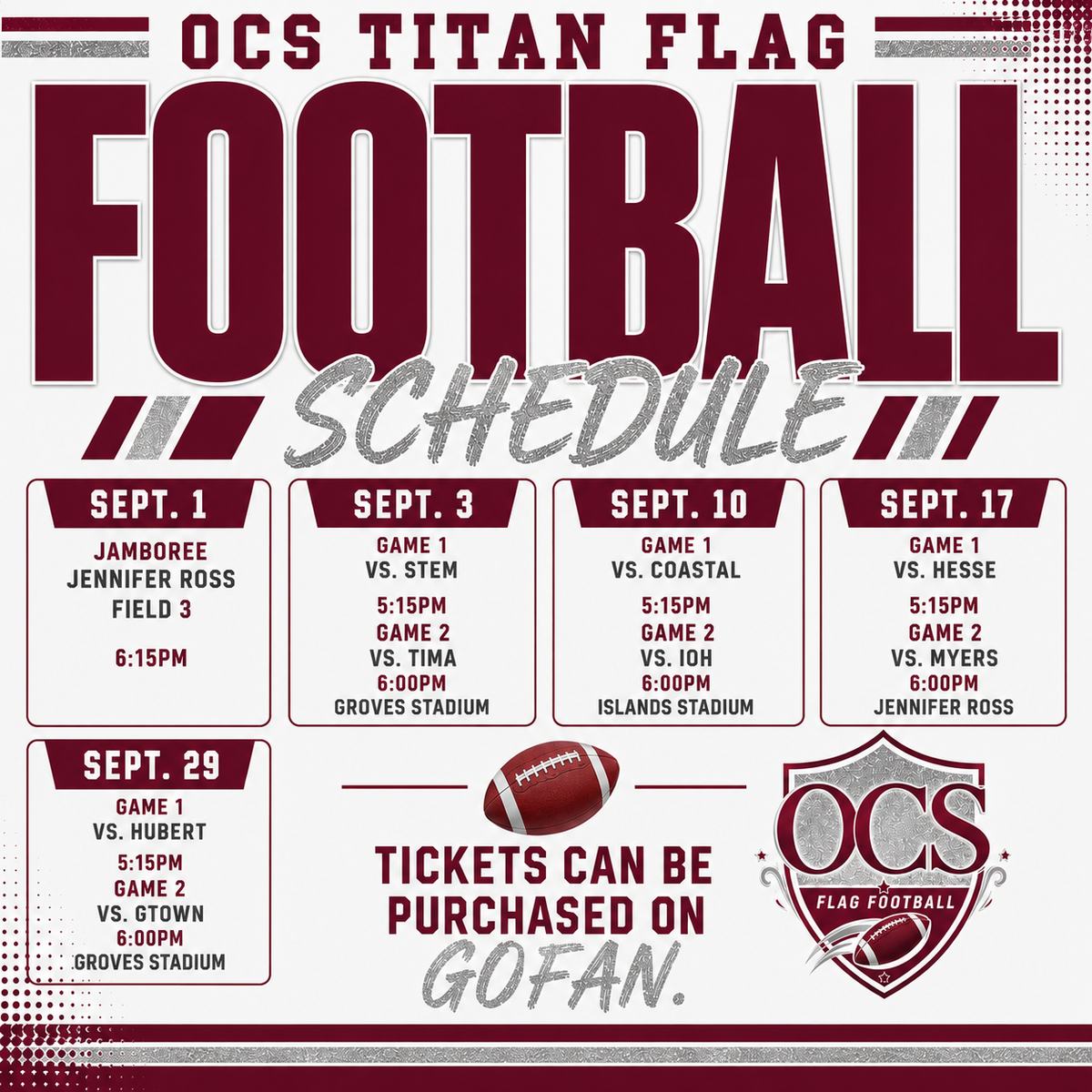 Flag Football Schedule