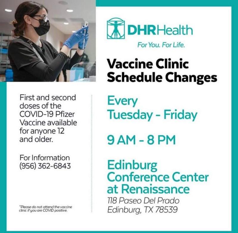 DHR Health Vaccine Clinic Schedule Changes Featured Photo