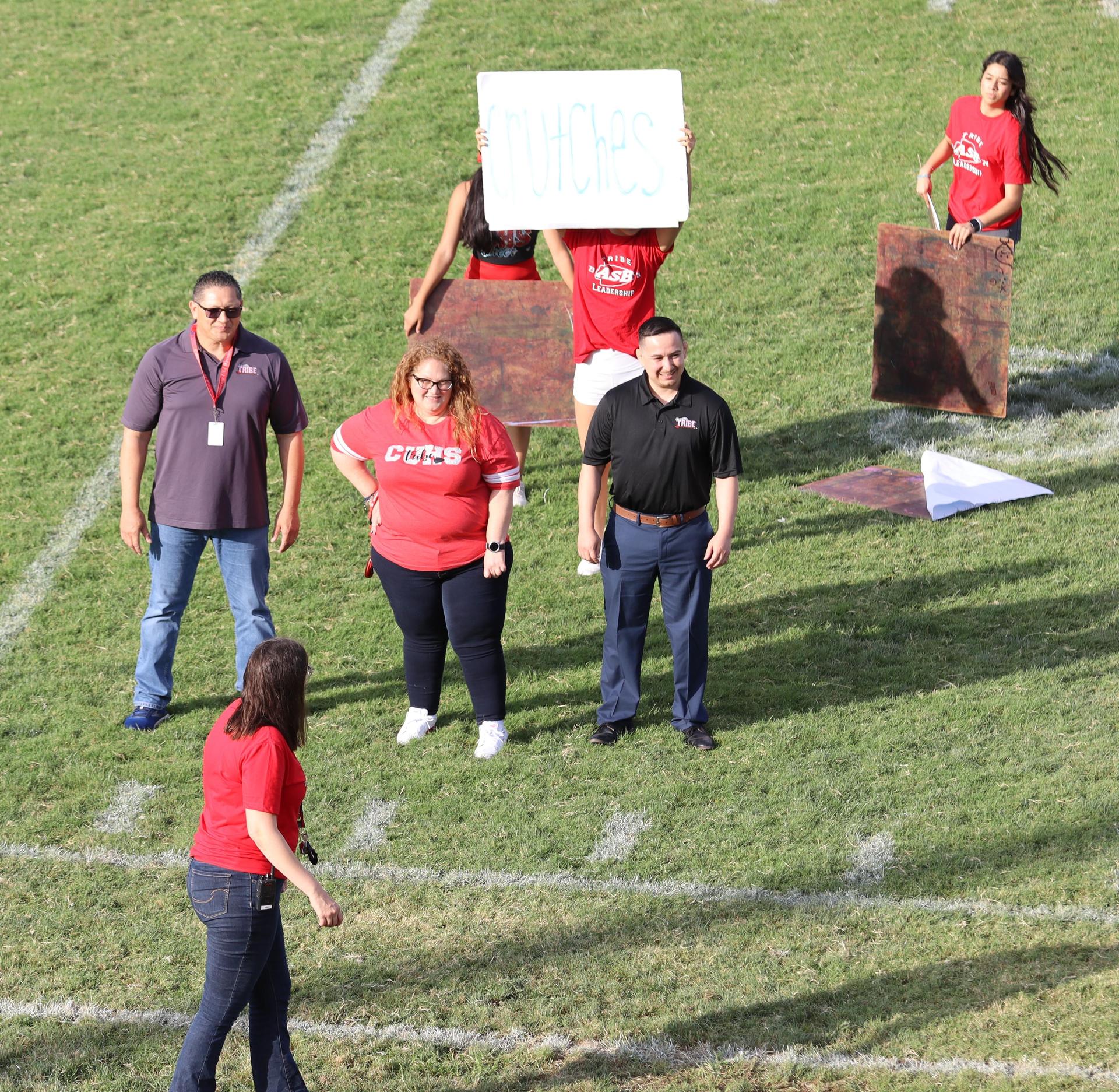 Students and staff enjoying the back to school rally