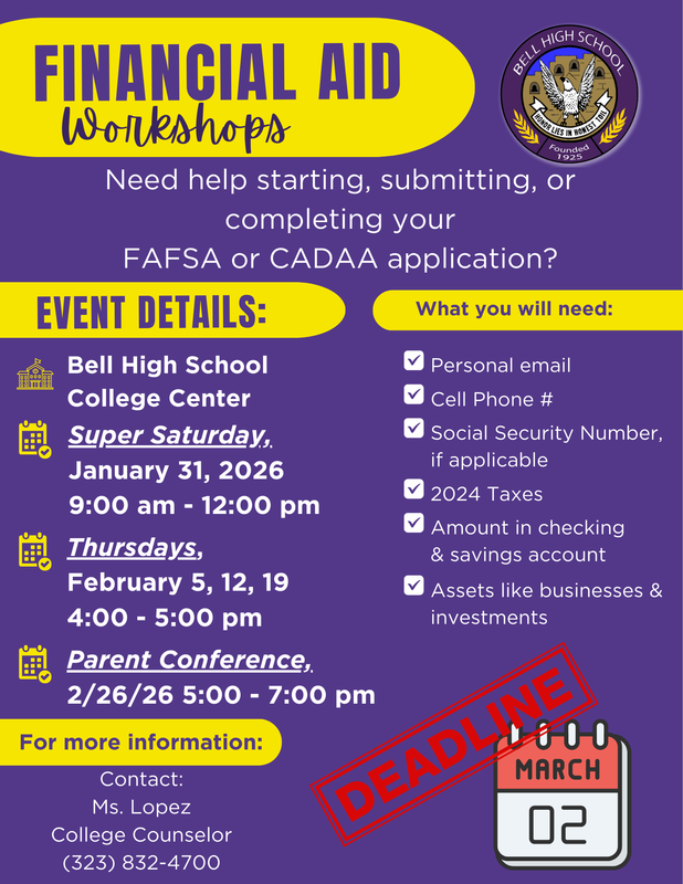 FINANCIAL AID WORKSHOPS