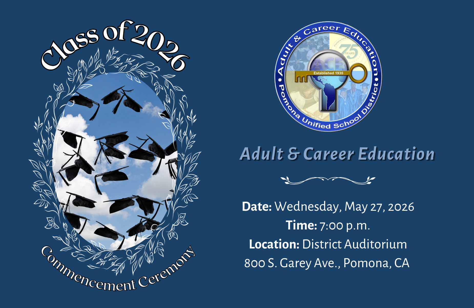 ACE graduation shuffle banner for homepage