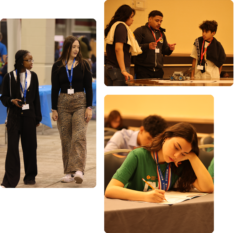 A collage showing students participating in various events in CONSEF.