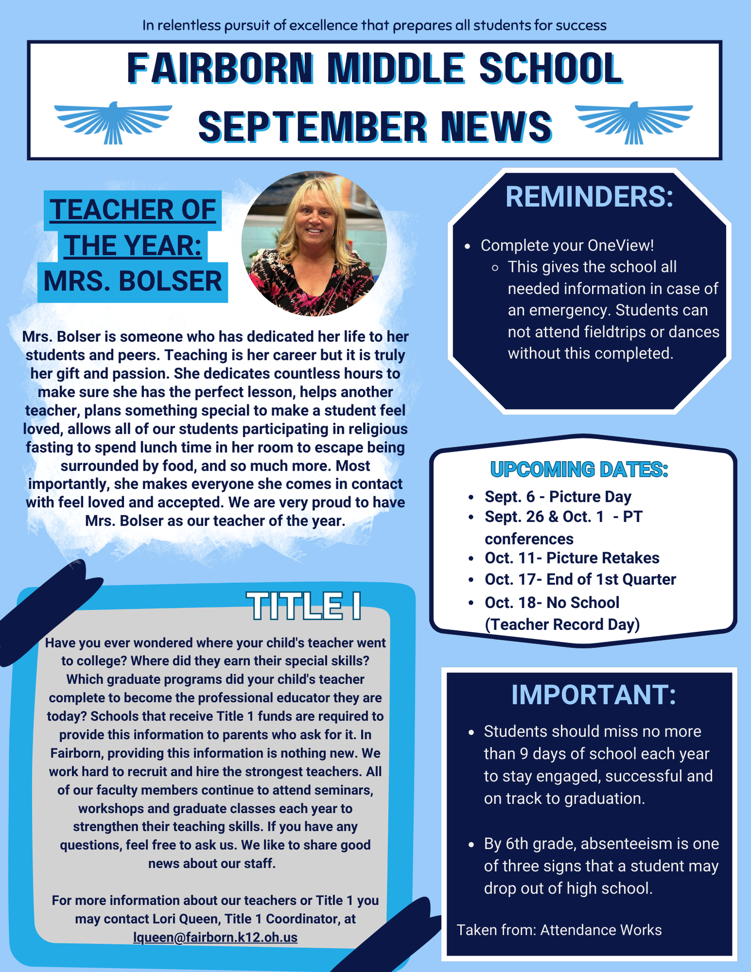 Fairborn Middle School Newsletter and Archives Fairborn Middle School February 2025 News: