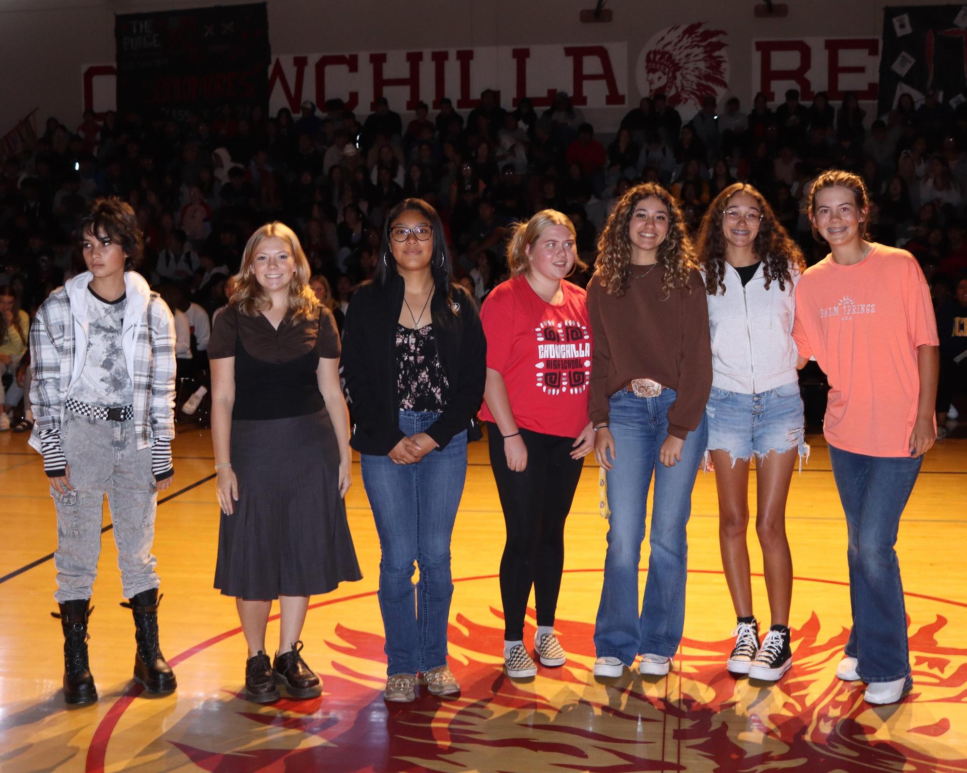 Students and staff enjoying the fall sports rally