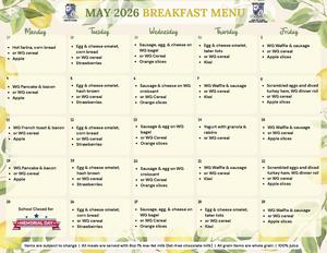 May Breakfast Menu