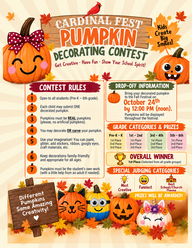 Cardinal Fest Pumpkin Decorating Contest - October 24 Featured Photo