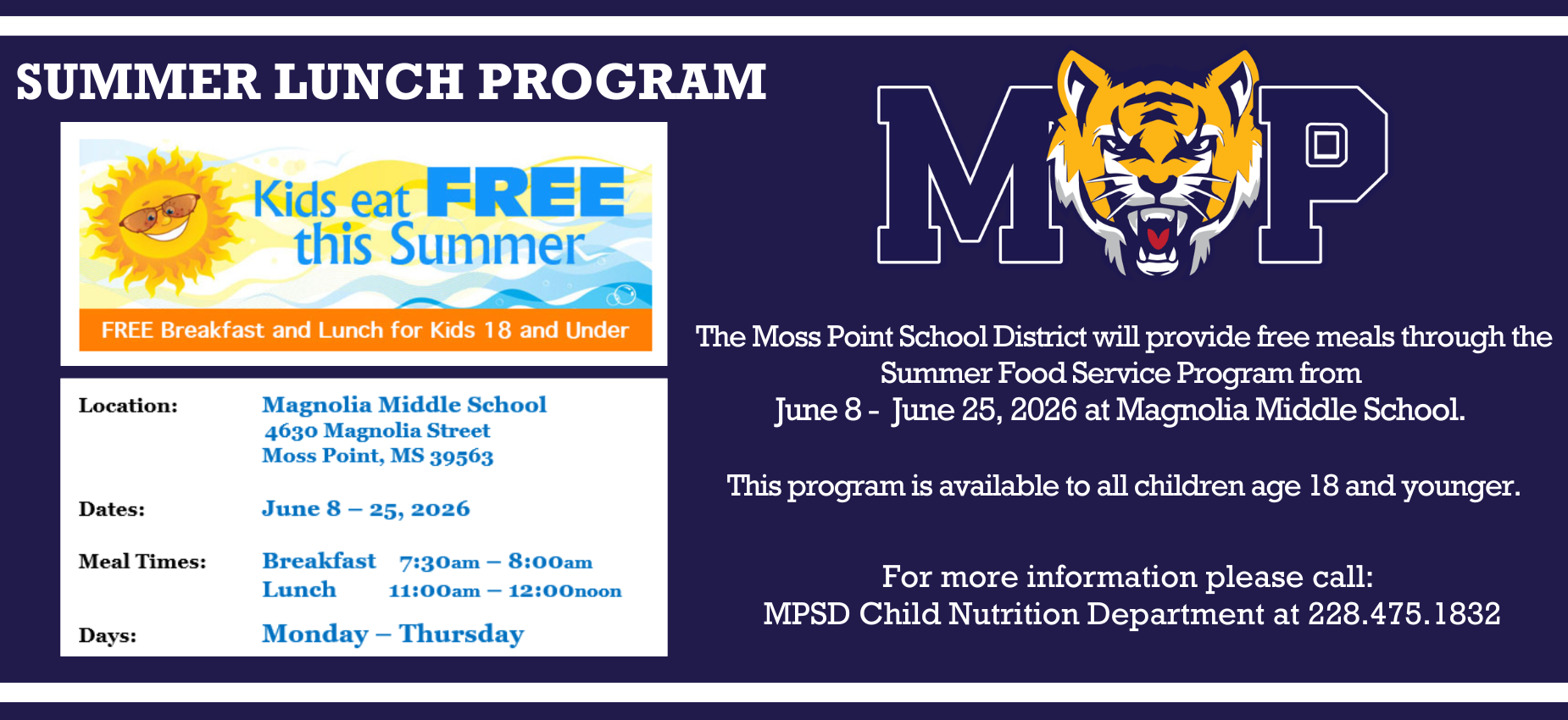 Summer lunch program