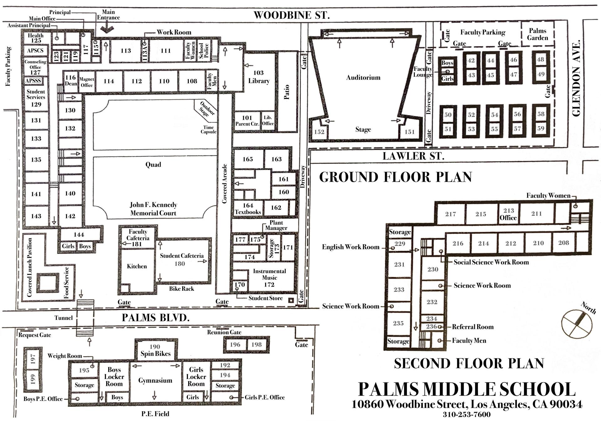 map of Palms Middle School