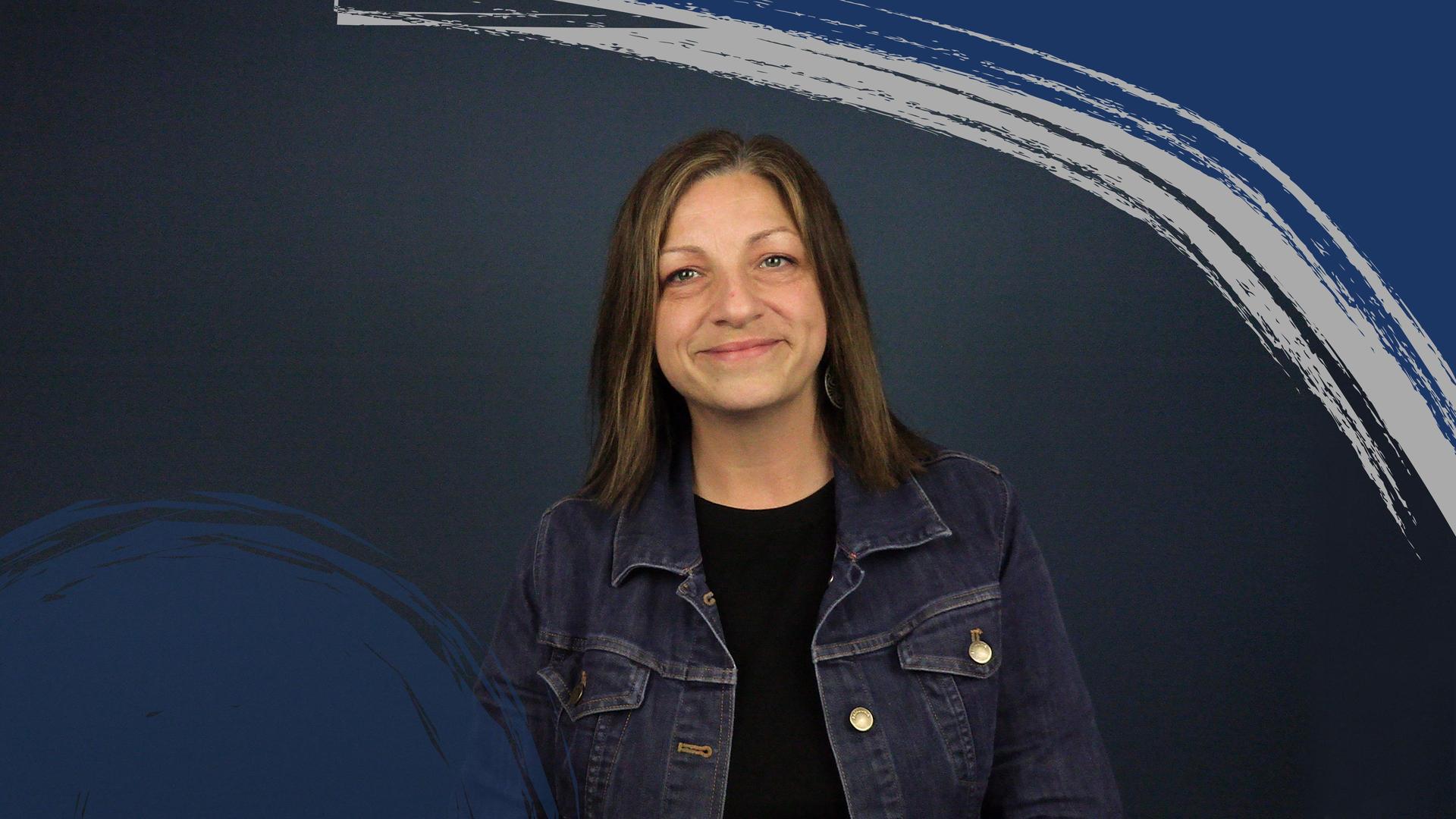 Still Image of Dr. Kristin Todd, NCSD Superintendent standing with blue background