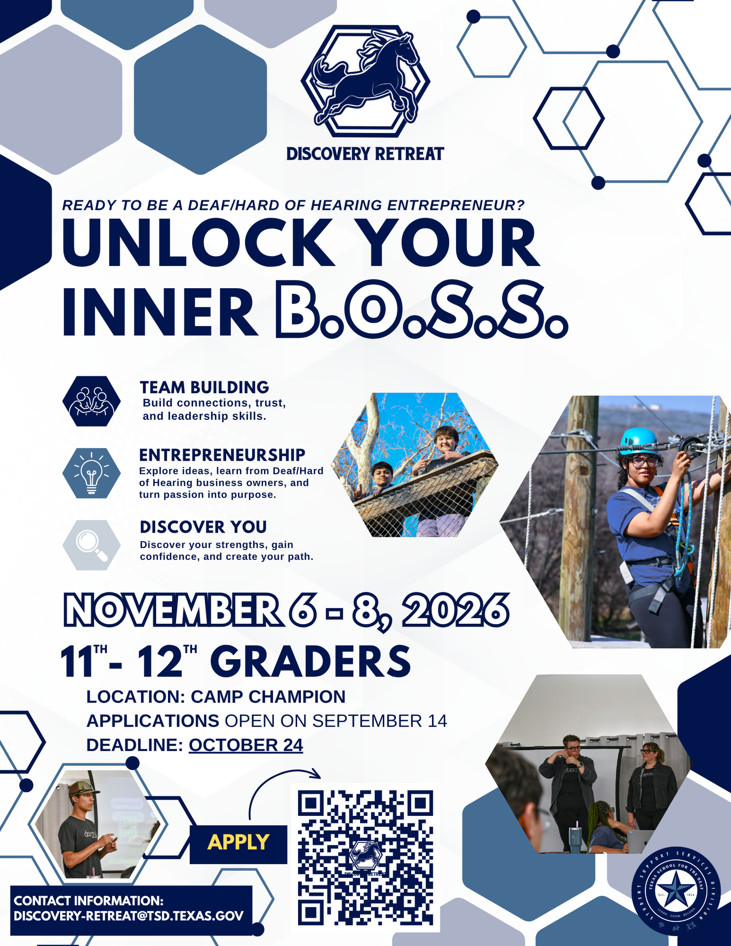English version of Fall Discovery Retreat Flyer