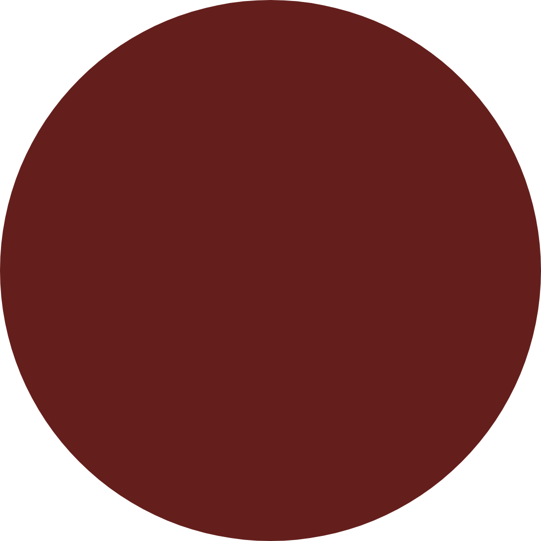 A burgundy circle