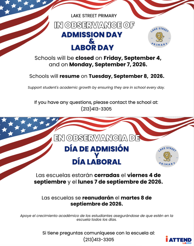 No School 9/4 & 9/7