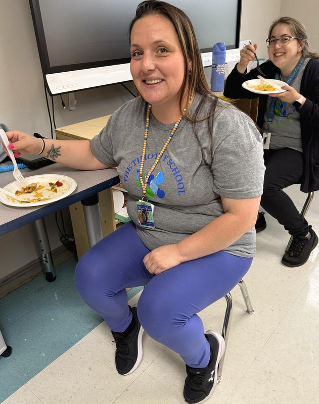 Teachers eating lunch.