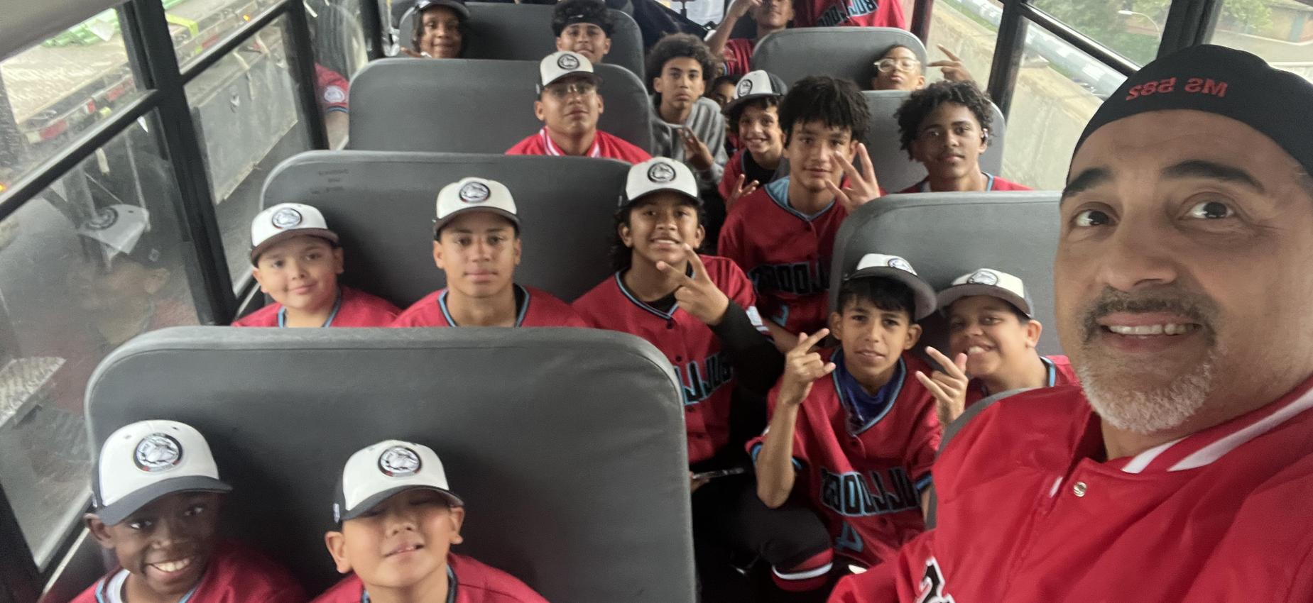Principal Merced with a selfie alongside our Baseball Boys