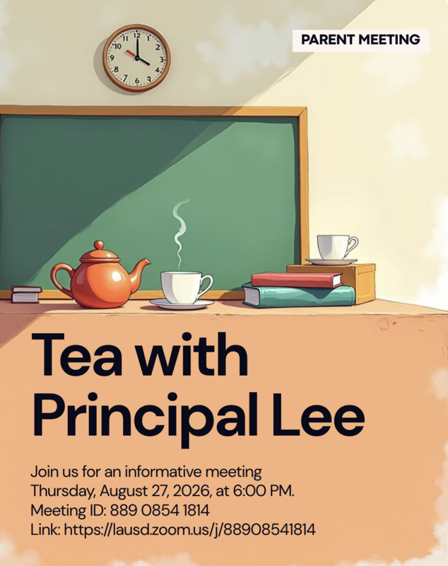 Tea With Principal Lee