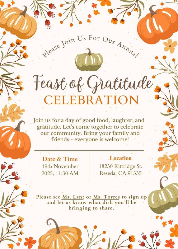 Feast flyer for thanksgiving